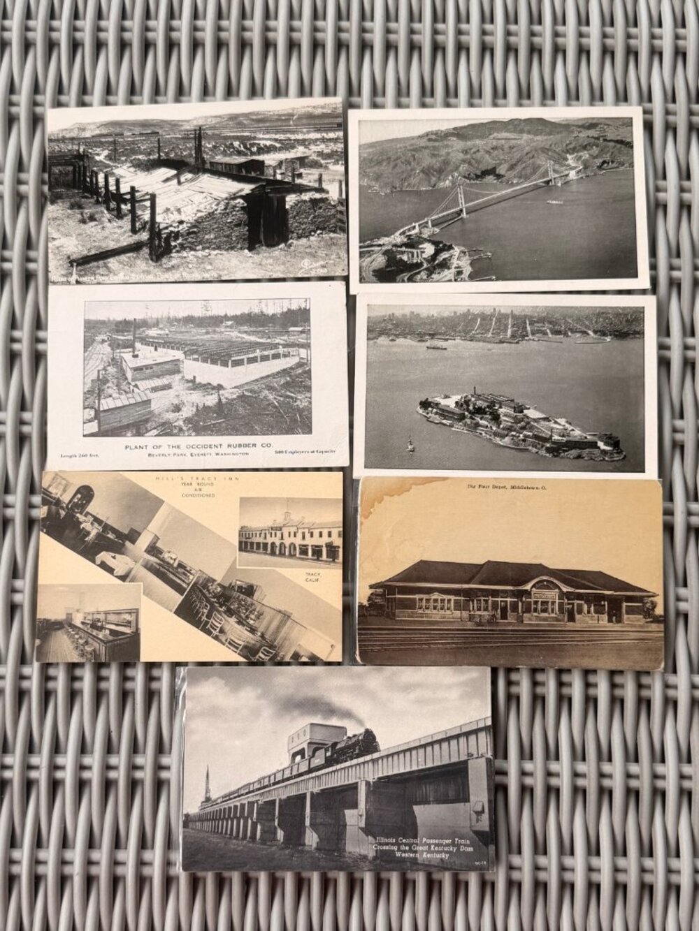 Lot  of 7 Vintage Postcards 1960s Old Travel Views California + Black & White